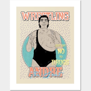 Artwork Andre The Giant Wrestling Aesthetic  // Just Say No To Drugs Posters and Art